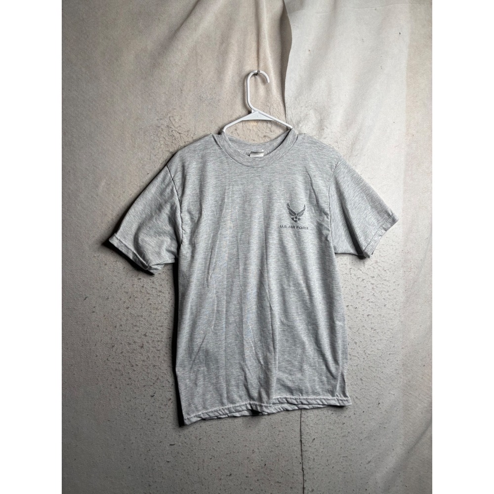 US Air Force PT Shirt Mens Medium Gray Reflective Logo Training Tee 9259
